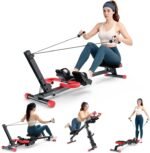 WARMOUNTS Rowing Machine, 4 in 1 Adjustable Ab Machine with 4 Levels and 4 Heights, Foldable Rowing Machine for Home Gym with LCD Display, 266lbs Weight Capacity - Image 2
