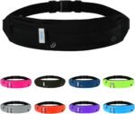 WATERFLY Running Belt Fanny Pack: Runner Marathon Jogging Waist Pack Sport Workout Exercise Fitness Phone Holder Belt for Men Women Jogger Slim Waist Bag Black - Image 2