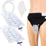 Wearable Urine Collector with Silicone Urine Pouch Breathable Fixing Pants Two Urinary Drainage Bags 2000ml and 1000ml and 1.2M Tube for Daily Use and Long Time Outdoor Activities, Elderly Male Black - Image 2