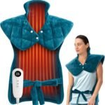 Weighted Electric Heating Pad for Neck, Shoulders and Back Pain Relief | Father's Day Gifts for Dad Husband,Gifts for Men Women, Birthday, Christmas | Fast Heating, 6 Heat Settings, 4 Timers, Auto‑Off - Image 2
