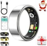 White Elephant Gifts,Smart Ring,Gifts Christmas for Women Men - Sleep Monitoring/Blood Oxygen/Motion Tracking,Waterproof & No Subscription Required,Gifts for Mom Dad Boyfriend Her Him Silver 10 - Image 2