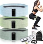 Wide Fabric Resistance Bands for Working Out, 3 Level Non-Slip Exercise Booty Bands for Women & Men Leg and Glutes with Hair Ties and Tape Measure - for Home Gym Workout, Yoga, Pilates - Image 2