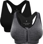 Women's Zip Front Sports Bra Wireless Post-Surgery Bra Active Yoga Sports Bras - Image 2