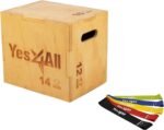 Yes4All 3-in-1 Wooden Plyo Box with Resistance Loop Bands- Plyometric Jump Box for Home Gym and Outdoor Workouts, 450 lbs Box Jump - Image 2