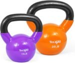 Yes4All Kettlebell, Vinyl Coated Kettlebell Cast Iron Sets with Stable Flat Bottom for Full Body Workout, Push up, Grip Strength Training & Weights Exercises - Image 2