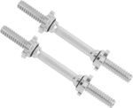 Yes4All Threaded Dumbbell Handles, 14/16/18/24 Inch Dumbbell Bar Pair, Chrome/Rubber Grip, Fit 1” or 1.15" Plates, 4 Star-Lock Collars with Loose-Resistant Rubber Trims - Image 2
