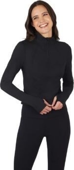 Yogalicious Womens Lux Crosstrain Everyday Half Zip Jacket with Thumbholes - Image 2