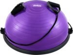 ZELUS Balance Ball Trainer with Resistance Bands and Foot Pump, Inflatable Yoga Ball for Home Gym Workouts, 23 Inch Exercise Half Ball for Balance Training Core Strength Fitness More, 330lb Cap - Image 2