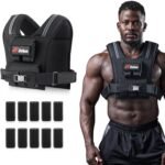 ZELUS Weighted Vest Men, 23/36/45 lb. Weight Vest with 10/16/20 Adjustable Iron Weights for Muscle Building Strength & Functional Training, Weighted Vest for Men with Reflective Strips. - Image 2