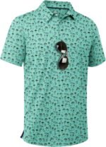 ZITY Men's Golf Shirts Short Sleeve Moisture Wicking Performance Print Patterns Casual Collared Golf Polo Shirt for Men - Image 2