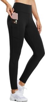 baleaf Women's Fleece Lined Leggings Water Resistant Thermal Winter Warm Tights High Waisted with Pockets Running Gear - Image 2