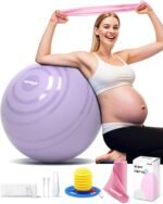 nonogo Birthing Ball for Pregnancy with Resistance Bands- Exercise Ball for Working Out, Yoga, Physical Therapy, Maternity Physio, Balance Stability Ball with Pump - Image 2