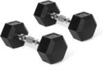 RitFit 5-650 LBS PVC Encased Hex Dumbbell Sets with Optional Rack for Home Gym, Hand weight with Chrome Handle for Strength Training, Workouts - Image 3