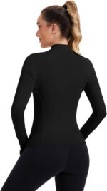 ZHENWEI Womens Workout Tops Long Sleeve Quarter Zip Pullover Quick Dry Golf Shirt Athletic Slim Fit Crop Yoga Gym Tops - Image 5
