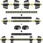 Dumbbel Adjustable-Dumbbells-Set,80lbs Free Weights Set with Connector,Fitness Exercises for Home Gym Suitable Men/Women,Yellow Barbell - Image 3