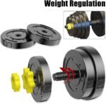 Dumbbel Adjustable-Dumbbells-Set,80lbs Free Weights Set with Connector,Fitness Exercises for Home Gym Suitable Men/Women,Yellow Barbell - Image 4