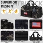 Tactical Gym Bag for Men, 40L Large Capacity Duffle Bags with Shoes Compartment, Sports Bag with wet compartment, Multi-functional Weekend Bags Suitable for Travel, Camping,hiking - Image 5