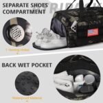 Tactical Gym Bag for Men, 40L Large Capacity Duffle Bags with Shoes Compartment, Sports Bag with wet compartment, Multi-functional Weekend Bags Suitable for Travel, Camping,hiking - Image 6