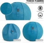 Yoga Ball Exercise Ball, Anti Slip Stability Ball Chair, 25” Heavy Duty Large Gym Ball for Fitness, Balance and Core Workout with Cover, Easy Clean - Image 5