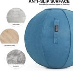 Yoga Ball Exercise Ball, Anti Slip Stability Ball Chair, 25” Heavy Duty Large Gym Ball for Fitness, Balance and Core Workout with Cover, Easy Clean - Image 6