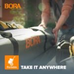 Bora Centipede 30in Folding Work Table Set - No Assembly 9-Strut Collapsible Table 3500lb Weight Limit - 4x4ft Mobile Work Station with Storage Bag, Foldable Work Bench Table - CK9S, Orange/Black - Image 4