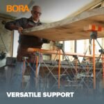Bora Centipede 30in Folding Work Table Set - No Assembly 9-Strut Collapsible Table 3500lb Weight Limit - 4x4ft Mobile Work Station with Storage Bag, Foldable Work Bench Table - CK9S, Orange/Black - Image 6