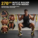 Pilates Equipment, Portable Pilates Bar Kit with Resistance Bands, Professional Adjustable Heavy Duty Squat Workout Equipment for Men, Home Gym Muscle Strength Training, Full Body Exercise - Image 3