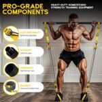 Pilates Equipment, Portable Pilates Bar Kit with Resistance Bands, Professional Adjustable Heavy Duty Squat Workout Equipment for Men, Home Gym Muscle Strength Training, Full Body Exercise - Image 5