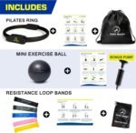 ProBody Pilates Ring Set with 14-Inch Magic Circle Ring, 9-Inch Exercise Ball, 5 Resistance Bands, Pump, Training Guides, & Storage Bag for Core Strength, Balance, Stability Training - Image 4