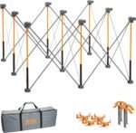 Bora Centipede 30in Folding Work Table Set - No Assembly 9-Strut Collapsible Table 3500lb Weight Limit - 4x4ft Mobile Work Station with Storage Bag, Foldable Work Bench Table - CK9S, Orange/Black - Image 2