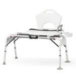 Medline Transfer Bench with Slide Seat, Slip Resistant Feet for Stability, Side Arm for Leverage and Support, Tub Transfer Bench for Elderly and Disabled - 300 lb Weight Capacity - Image 2